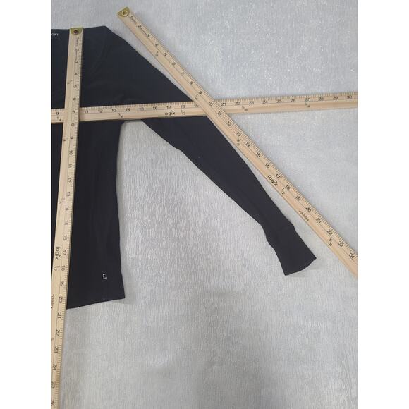 Bebe Sport Y2K women's long sleeve henley shirt black Size Medium Elena Gilbert - Picture 5 of 8